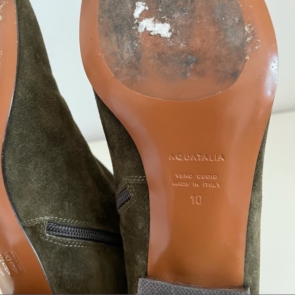 Aquatalia Suede Stacked Heel Ankle Boots / Booties - Picture 9 of 11